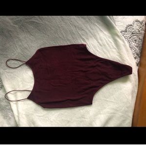 Burgundy Spandex Bodysuit
